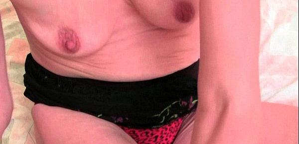  Hairy granny gets her saggy tits and furry hole fondled